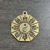 Llavero de latón creativo con marca Bagua para coche, colgante de navegación fluida, cinco elementos, cuerda tejida Bagua, pequeños accesorios colgantes