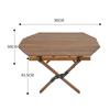 Mesa plegable octogonal para camping al aire libre directa de fábrica al por mayor, mesa portátil de madera maciza para picnic en coche y ocio