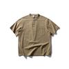 Camiseta Polo de Manga Corta Rumen American Classic Retro para Hombre Verano Holgada Cuello Henry Ami Khaki Ropa de Trabajo