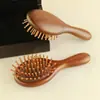 Mini Peine Oval con Cojín de Aire Cabeza de Sándalo Masajeador del Cuero Cabelludo Meridiano Peine de Cápsula de Aire Cabello Largo de Mujeres Niños Hogareño