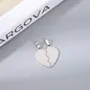 Acero Inoxidable Transfronterizo Combinación de Amor Pareja Colgante Corazón Partido Grabado Amor Acero de Titanio Combinación Oro 18K