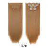 Set de 6 Piezas de Extensiones de Cabello Clip-In, Estilo Europeo y Americano, 16 Clips, Extensiones de Cabello Largo Lacio para Mujeres, Extensiones de Cabello Sin Costuras