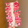 2023 Nuevo Lindo Oso Fresa Pasador Estrella Rocío Pasador Set Infantil Pinza para Flequillo Pinza para Cabello Roto de Niñas