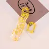 Hebilla rectangular de acrílico transparente estilo macarrón con salpicaduras de pintura, cadena colgante ensamblada a mano, cadena para bolso cruzado, cadena decorativa, hebilla suelta