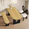 Mesa de Comedor Isla de Madera Maciza Estilo Francés Mediados de Siglo con Sillas para Uso Doméstico, Mesa de Comedor Semicircular Montada en Pared para Apartamento Pequeño, Mesa Larga para Reuniones y Recepciones