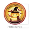 2026 Festa de Abóboras e Fantasmas de Halloween Louças Pratos de Papel Copos Guardanapos Suprimentos Decorativos Banners Balões