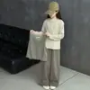 Conjunto de Niña Primavera y Otoño 2026 Nuevo Conjunto Infantil a la Moda para Niñas Mayores: Conjunto de Tres Piezas: Chaleco de Punto, Camisa Básica y Pantalones