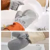 Guantes de lavaplatos de alambre plateado de longitud extendida, impermeables y resistentes al calor, un reemplazo para las esponjas de alambre de acero; guantes de alambre plateado para cocina y tareas del hogar