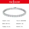Pulsera Plateada de Temperamento Versátil Moda Cruzada No se Desvanece Venta Caliente Moissanita Cuadrada Joyería de Lujo Ligero Gama Alta Venta al por Mayor