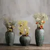 Jarrón Pequeño de Cerámica Jingdezhen Estilo Chino Vintage Desgastado para Sala de Estar Arreglo de Flores Secas, Decoración de Entrada, Maceta de Cerámica, Maceta de Cerámica Gruesa