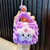 Porta-moedas Chaveiro Flor Tecida Mini Bolsa de Armazenamento de Lã para Meninas Outono e Inverno Pelúcia Pequenos Presentes Atacado