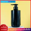 Frasco de gel de banho de 500 ml, frasco redondo preto de xampu, frasco de plástico para animais de estimação, refil para desinfetante para as mãos, personalização