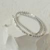 Transmisión en Vivo Simple Plata Rota Mini Perla Gris Collar Largo Collar para Mujeres Asimétrico Versátil Nuevo Collar de Perlas