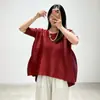Camiseta de alta calidad Miyake para mujer, de manga corta plisada, cuello redondo, con dobladillo irregular, corte holgado, adelgazante y elegante