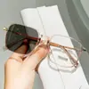 Óculos Coloridos que Mudam de Cor Anti-Luz Azul para Mulheres Tendência Armação Lisa de PC Estilo Igual ao de Influenciadores do Xiaohongshu Óculos Sem Grau para Homens