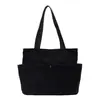 Bolsa de veludo de grande capacidade, nova bolsa de ombro casual outono e inverno 2026, bolsa tote única e simples para aula e trajeto
