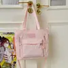 Bolsa de Tutoría Acolchada Dulce Linda de Alto Valor Estilo Japonés para Estudiantes de Preparatoria Ligera Gran Capacidad Bolso Cruzado