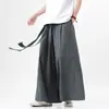 Nuevos pantalones de pierna ancha de verano para hombre, pantalones rectos holgados de algodón y lino de moda, pantalones de lino para hombre, pantalones tradicionales chinos de linterna talla grande