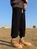 Pantalones de pana holgados para hombre para otoño e invierno, pantalones deportivos versátiles con forro polar, engrosados y ajustados en los tobillos, pantalones largos casuales de moda