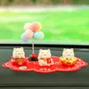 Nuevos Adornos de Gato de la Suerte Mini Estilo Chino para Coche Gatito Lindo de Dibujos Animados Decoraciones para la Consola Central Nuevos Adornos para Coche