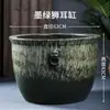 Aquário Redondo Grande de Cerâmica Vintage Jingdezhen para Criação de Koi e Tartarugas, Vaso para Plantar Árvores e Lótus, Tanque de Água Tradicional para Jardim