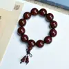 Colgante de Madera de Palo de Rosa Estrella Dorada de Indonesia con Incrustación de Bronce Antiguo Zaki Lamu, Colgante de Collar de Cuentas de Oración Budista Unisex para Colgar en el Cuello