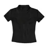 Top de Yoga Feminino Camiseta Esportiva para Verão, Secagem Rápida Respirável Manga Curta Roupa Fitness para Tênis, Corrida e Ciclismo