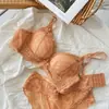 Ropa interior de copa para panecillos al vapor gruesos glutinosos suaves para mujeres de pecho pequeño que realza el busto grande sin aro superior combinable Traje de sujetador para pecho
