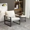 Silla de Negociación Estilo Nórdico para Uso en Casa en Sala de Estar, Dormitorio, Oficina, Sofá Perezoso de Hierro Forjado, Silla de Lujo Ligero, Sillón Individual