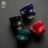 Taza de Té de Cerámica con Incrustaciones de Oro y Plata para Uso Doméstico, con Diseño de Mariposa en una Taza con Forma de Calabaza, Adecuada para Juegos de Té Kung Fu