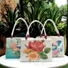 Bolso para Mujer Xishuangbanna Características Étnicas Pavo Real Grande como Flor de Peonía Jacquard Bordado de Doble Cara Hilo de Oro Bolso de Mano para Salir