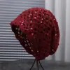 Nuevo Gorro de Punto Transpirable con Lentejuelas Elegantes para Fotografía Callejera al Aire Libre, Sencillo y Versátil, Cómodo Gorro Holgado