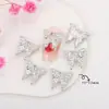 Novo Estilo Branco K Bow Nail Art Acessórios Cyber Celebrity Light Luxo Tridimensional Liga Bow Tie Acessórios DIY Decoração de Unhas