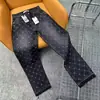 Jeans de trabajo vintage lavados y desgastados de múltiples bolsillos de moda para hombre marca suelta recta cintura elástica cordón pantalones