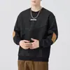 Moletom Pesado Estilo Retrô Americano 380g para Homens Outono 2025 Nova Marca de Moda Solto Tamanho Grande Manga Longa Tops Casuais para Homens