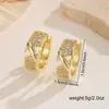 Pendientes de Aro Cruzados Huecos Estilo Europeo y Americano para Mujer, Diseño Geométrico, Lujo Ligero, Sensación de Alta Gama, Pendientes Exquisitos