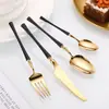 Acero inoxidable 304 cuchillo de hoja estrecha, tenedor y cuchara para uso doméstico, hotel, cuchillo y tenedor para bistec, cuchara para postre, acabado espejo, juego de cubertería occidental