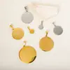 Nuevo producto transfronterizo: Colgante Redondo de Acero Inoxidable Espejo, Placa Redonda con Cierre de Semilla de Melón, Grabado Personalizable, Varios Tamaños, Venta al por Mayor de Joyería
