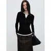 Elegante top de punto adelgazante estilo francés, tipo dos piezas falsas para mujer, adecuado para primavera y otoño, atuendo único e intelectual