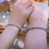 Pulseira de fivela magnética de amor pulseira de fivela magnética para casal pulseira magnética criativa de Dia dos Namorados pulseira de sucção de coração de amor magnético pulseira de casal
