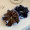 Goma para el pelo scrunchie de retazos de tela de lunares y bloques de color retro de nicho coreano para mujer, accesorio versátil para coleta