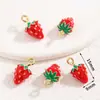 Pingentes de Coleção de Frutas em Liga Metálica Desenho Animado Pintados à Mão, Materiais para Acessórios de Pulseira e Brinco DIY Feitos à Mão