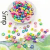 Cuentas de cerámica blanda para hacer tú mismo, colores variados, dibujos de frutas, letras inglesas, cuentas perforadas, explosiones europeas y americanas, material para pulseras en rodajas