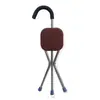Taburete plegable multifuncional de acero inoxidable, taburete de tres patas con muleta para personas mayores que trepan.