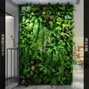 Muro Vegetal Transfronterizo, Muro Vegetal Artificial Tridimensional Simulado de Gama Alta, Decoración de Flores Artificiales, Fondo Verde, Muro de Césped Famoso en Internet