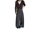 Pantalones de maternidad para otoño 2026, nuevos versátiles de corte holgado adelgazantes fluidos estilo old money casual primavera y otoño de soporte abdominal de pierna ancha