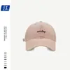 Gorra de Béisbol de Algodón Lavado Vintage Unisex Visera Estilo Coreano Versátil Simple Bordado de Letras Gorra Que Hace que la Cara Parezca Más Pequeña