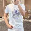 Luxo Leve 2025 Verão Novo Entidade Camiseta Masculina de Manga Curta Gola Redonda Estampada Top Masculino Camiseta Hot Diamond