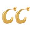 Aretes de Cobre con Diseño Distintivo de Nicho en Forma de C, Accesorios de Moda Versátiles Estilo Ins de Hong Kong, Pendientes Exquisitos de Alta Calidad para Mujer