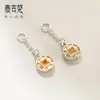 Pingente de Moeda 3D Prata Pura 999 Prata Dura Pintado a Ouro com Corrente Franja DIY Joias Corda Trançada Acessórios Semi-Acabados Q1272